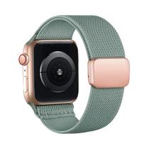 Pulseira Magnética De 40mm-45mm Para Apple Watch SE Série 3 6 7 8 9, Faixa De Nylon Scrunchie
