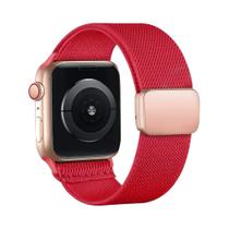 Pulseira Magnética De 40mm-45mm Para Apple Watch SE Série 3 6 7 8 9, Faixa De Nylon Scrunchie