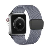 Pulseira Magnética De 40mm-45mm Para Apple Watch SE Série 3 6 7 8 9, Faixa De Nylon Scrunchie