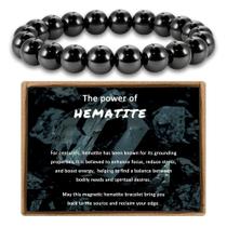 Pulseira Magnética de Hematita PEALICIOUS 10 mm Preta Masculina Pulseira Magnética de Hematita PEALICIOUS 10 mm Preta Masculina