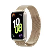 Pulseira Magnética De Metal Confortável Huawei Band 10 9 8 Com Fecho Milanês - Acessório Para