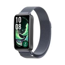 Pulseira Magnética De Metal Confortável Huawei Band 10 9 8 Com Fecho Milanês - Acessório Para