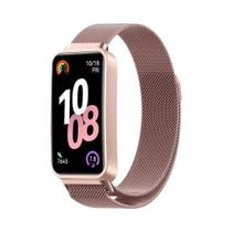 Pulseira Magnética De Metal Confortável Huawei Band 10 9 8 Com Fecho Milanês - Acessório Para