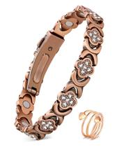 Pulseira magnética e conjunto de anéis Feraco Pure Copper para mulheres