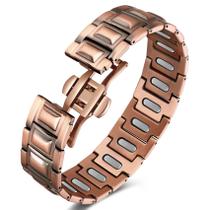 Pulseira magnética masculina de cobre Jecanori, ajustável de 23 cm