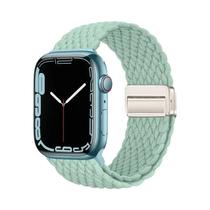 Pulseira Magnética Trançada De Nylon Para Apple Watch Ultra 9 8 7 6 5 4 3 SE 44 40mm Com Laço