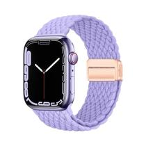 Pulseira Magnética Trançada De Nylon Para Apple Watch Ultra 9 8 7 6 5 4 3 SE 44 40mm Com Laço