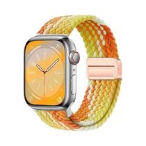 Pulseira Magnética Trançada De Nylon Para Apple Watch Ultra 9 8 7 6 5 4 3 SE 44 40mm Com Laço
