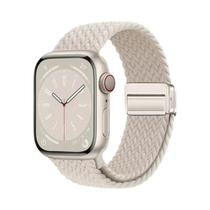 Pulseira Magnética Trançada De Nylon Para Apple Watch Ultra 9 8 7 6 5 4 3 SE 44 40mm Com Laço