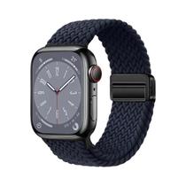 Pulseira Magnética Trançada De Nylon Para Apple Watch Ultra 9 8 7 6 5 4 3 SE 44 40mm Com Laço