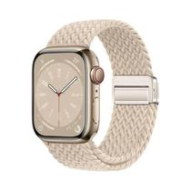 Pulseira Magnética Trançada De Nylon Para Apple Watch Ultra 9 8 7 6 5 4 3 SE 44 40mm Com Laço