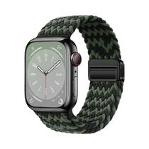 Pulseira Magnética Trançada De Nylon Para Apple Watch Ultra 9 8 7 6 5 4 3 SE 44 40mm Com Laço
