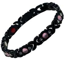 Pulseira Magnética Unissex Saúde Equilibrio Pedras Zircônia