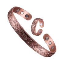 Pulseira magnética vintage flor anel pulseira conjunto pulseira ajustável para homem e mulher Pulseira magnética vintage flor anel pulseira conjunto pulseira ajustável para homem e mulher