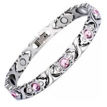 Pulseira Magnética Zircônia Prateada Equilibrio