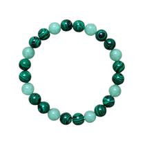 Pulseira Malaquita Quartzo Verde Equilíbrio Proteção Pedra Natural Unissex Pulseira Malaquita Quartzo Verde Equilíbrio Proteção Pedra Natural Unissex