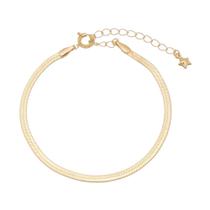 Pulseira Malha de Fita Banho Ouro 18K