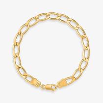 Pulseira Malha Elos em Prata 925 com Banho de Ouro Amarelo 18k - 19 cm