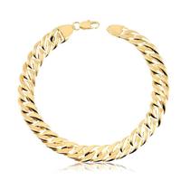 Pulseira Malha Elos Folheada A Ouro Unissex