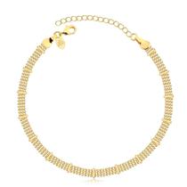 Pulseira Malha Mini Com Elos Folheada A Ouro 18k Pulseira Malha Mini Com Elos Folheada A Ouro 18k