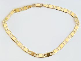 Pulseira Malha Piastrine, Em Ouro Amarelo 18K