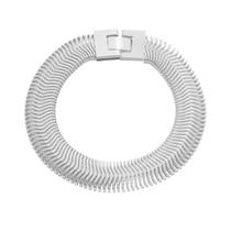 Pulseira Malha Snake Larga Banhado a Prata