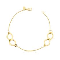 Pulseira Malha Veneziana Elos Intercalados Folheada A Ouro Pulseira Malha Veneziana Elos Intercalados Folheada A Ouro