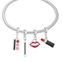 Pulseira Maquiadora Berloque Banhado a Prata 925 Pulseira Maquiadora Berloque Banhado a Prata 925