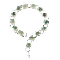 Pulseira Margarida Pedra Quartzo Verde Montagem Prateado