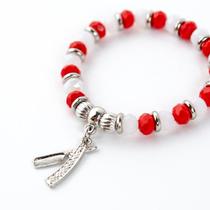 Pulseira Maria Navalha Pingente Prata Cristal e Silicone