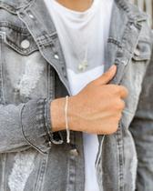 Pulseira Masc. Elo duplo 3 mm - PRATA 925