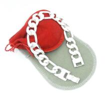 Pulseira Masculina 18cm 12mm Prata PL198 - Fecho Quadrado