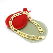 Pulseira Masculina 18cm 1cm Largura Folheada Ouro 18K PL145