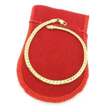 Pulseira Masculina 18cm 4mm Largura Folheado Ouro 18k PL491