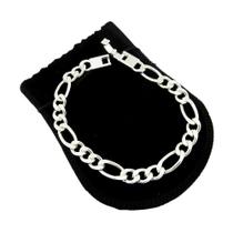 Pulseira Masculina 18Cm 7Mm Largura Folheada Prata Pl199