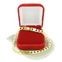 Pulseira Masculina 19cm 6mm Largura Folheado Ouro 18k PL489