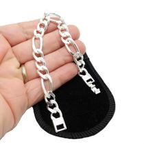 Pulseira Masculina 21cm 1cm Largura Folheada Prata PL135