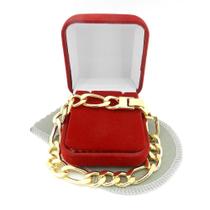 Pulseira Masculina 22Cm 1Cm Largura Folheada Ouro Pl223