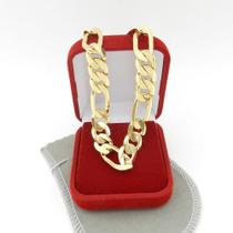 Pulseira Masculina 22cm 1cm Largura Folheado Ouro 18k PL450