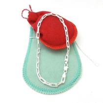 Pulseira Masculina 22Cm 4Mm Largura Folheada Prata Pl442