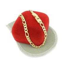 Pulseira Masculina 22Cm 5Mm Largura Folheada Ouro Pl408