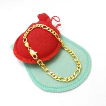 Pulseira Masculina 22cm 5mm Largura Folheado Ouro 18k PL170