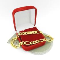 Pulseira Masculina 22Cm 7Mm Largura Folheada Ouro Pl107