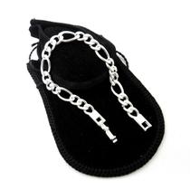 Pulseira Masculina 22cm 7mm Largura Folheada Prata PL113