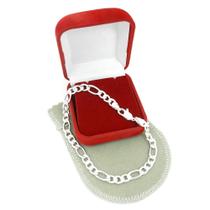 Pulseira Masculina 23cm 6mm Largura Folheada Prata PL204