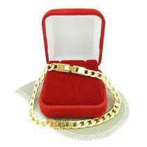 Pulseira Masculina 23Cm 6Mm Largura Folheado Ouro Pl489F