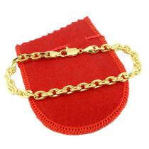 Pulseira Masculina 24Cm 5Mm Largura Folheada Ouro Pl414