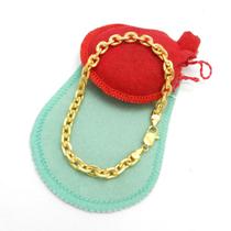 Pulseira Masculina 24cm 5mm Largura Folheado Ouro 18K PL414