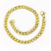 Pulseira Masculina 2,5 mm Banhada Ouro 18k Modelo 3x1 Pulseira Masculina 2,5 mm Banhada Ouro 18k Modelo 3x1