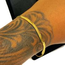 Pulseira Masculina 3mm Serpente Bracelete Banhada Ouro 18k